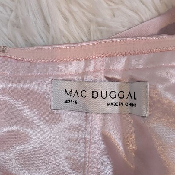 Mac Duggal Blush Pink Satin Puff Sleeve Cocktail Dress Size 8 NWT - Picture 7 of 16